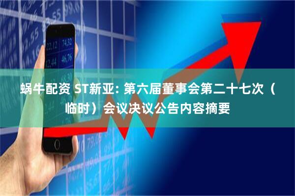 蜗牛配资 ST新亚: 第六届董事会第二十七次（临时）会议决议公告内容摘要